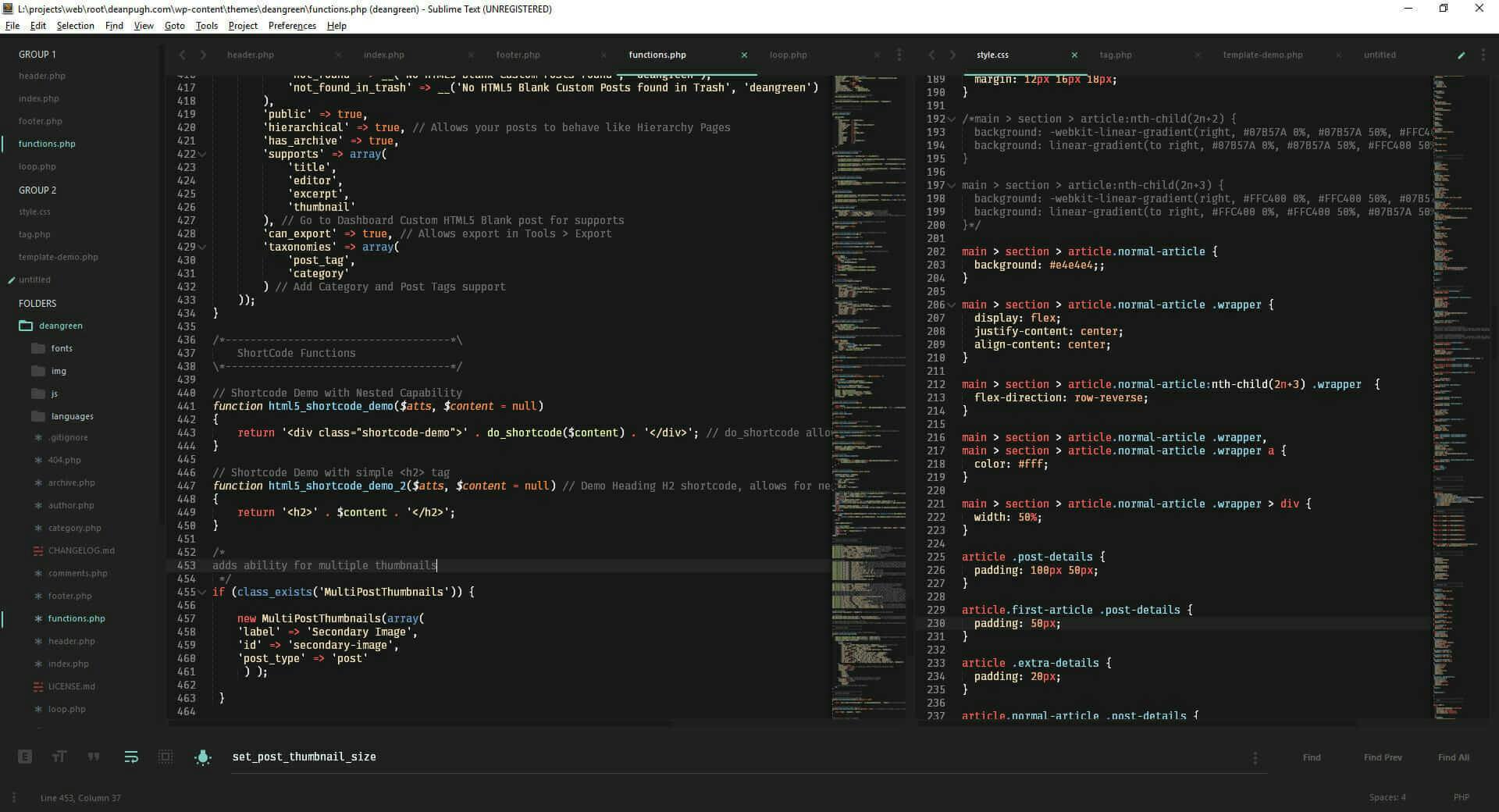 A screenshot of an old code editor with some CSS